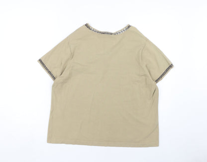 Womens UK Size L Plus Windsmoor Beige Basic T-Shirt