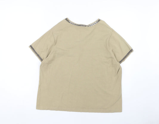 Womens UK Size L Plus Windsmoor Beige Basic T-Shirt