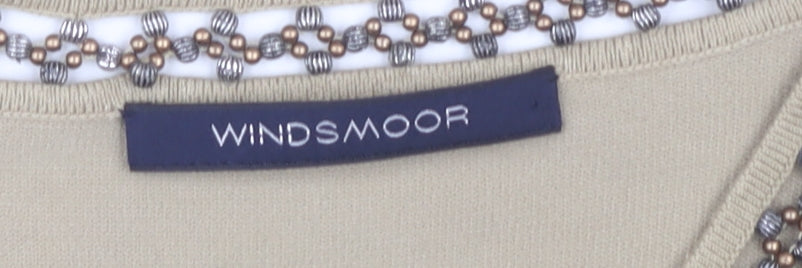 Womens UK Size L Plus Windsmoor Beige Basic T-Shirt