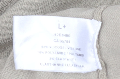 Womens UK Size L Plus Windsmoor Beige Basic T-Shirt