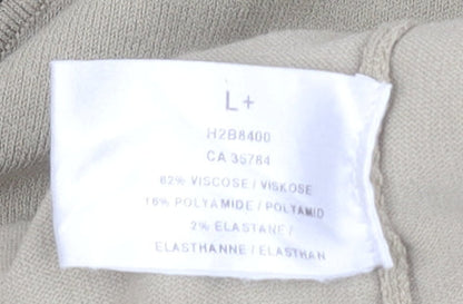 Womens UK Size L Plus Windsmoor Beige Basic T-Shirt