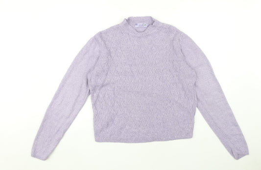 Honor Millburn Women’s Purple Mock Neck Sweater S