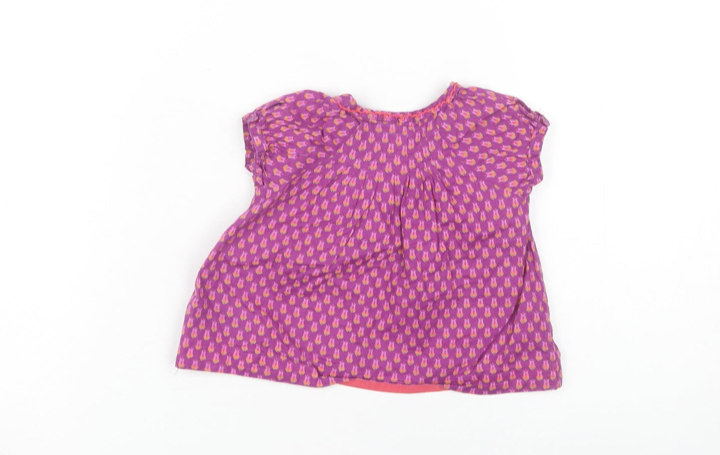 Ted Baker Girls Purple Blouse 3-6 Months Short Sleeve