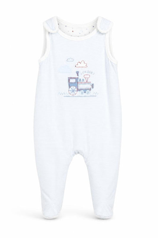 Jasper Conran Unisex Blue Striped Babygrow 3-6 Months