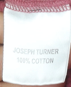 Joseph Turner Men's Pink Cotton Full Zip Sweatshirt M