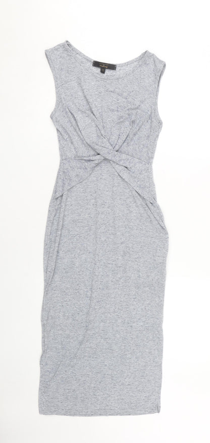 Firetrap Women's Grey Sheath Midi Dress, Size S, Sleeveless