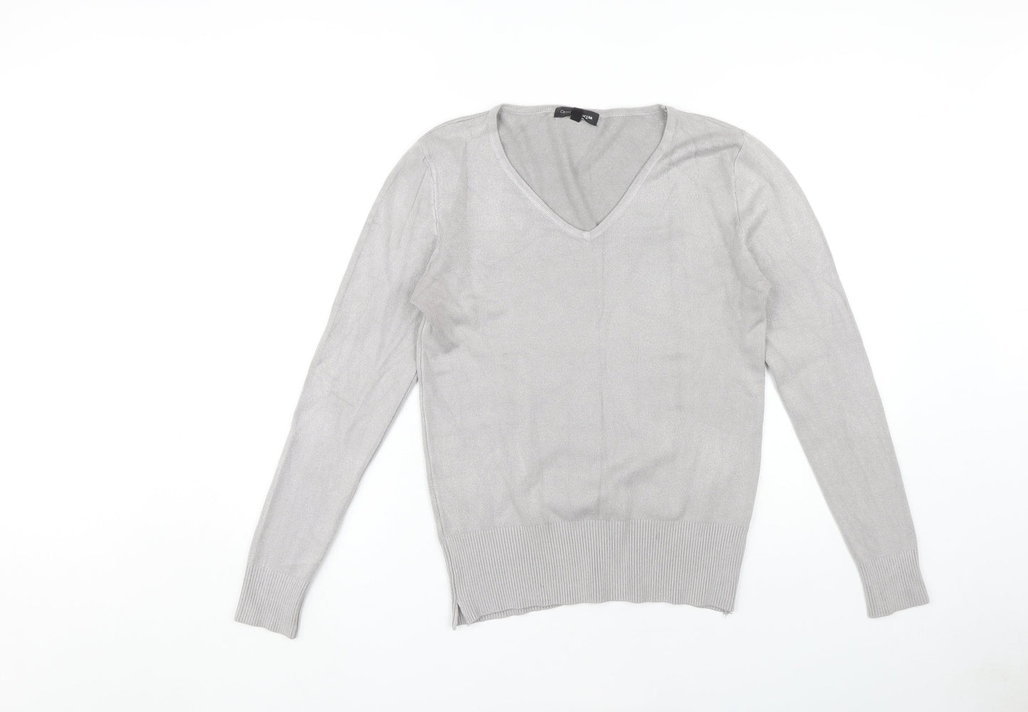 Caroline Morgan Women's Grey V-Neck Pullover Jumper Size 14