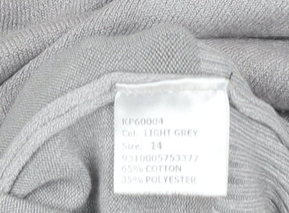 Caroline Morgan Women's Grey V-Neck Pullover Jumper Size 14
