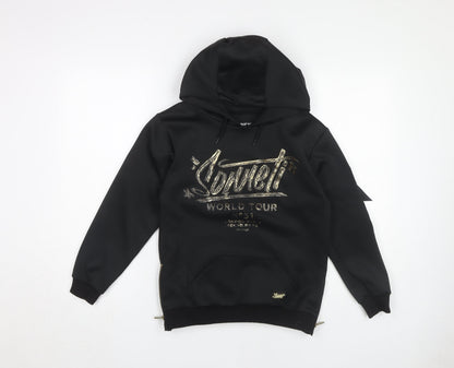 Sonneti Boys Black Pullover Hoodie 10-12 Years with Logo Details