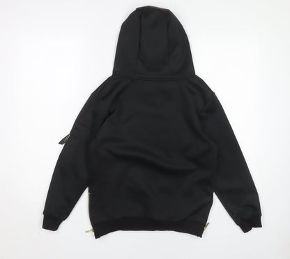 Sonneti Boys Black Pullover Hoodie 10-12 Years with Logo Details