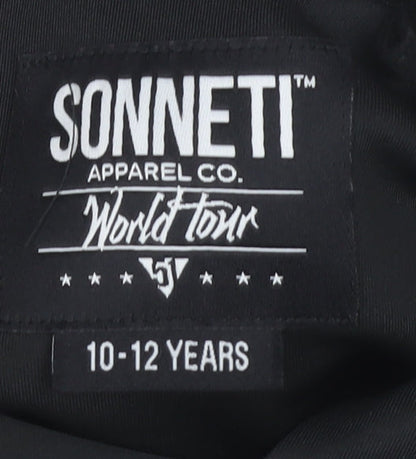 Sonneti Boys Black Pullover Hoodie 10-12 Years with Logo Details