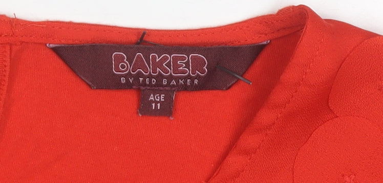 Teens UK Size 11 Ted Baker Red Basic Blouse