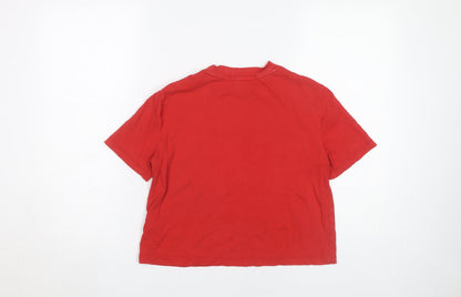 Womens UK Size S Calvin Klein Jeans Red Basic T-Shirt