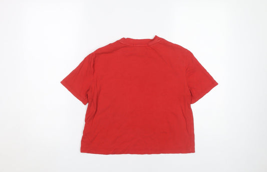 Womens UK Size S Calvin Klein Jeans Red Basic T-Shirt