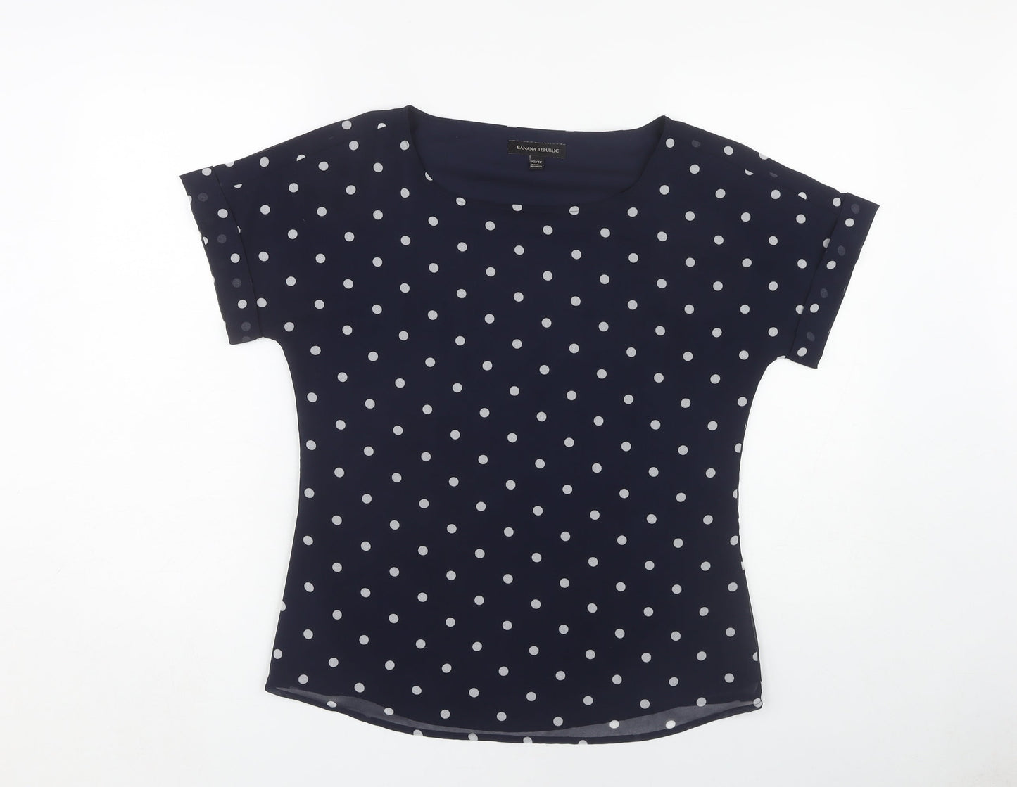 Banana Republic Women's Blue Polka Dot T-Shirt XS