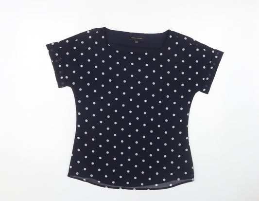 Banana Republic Women's Blue Polka Dot T-Shirt XS
