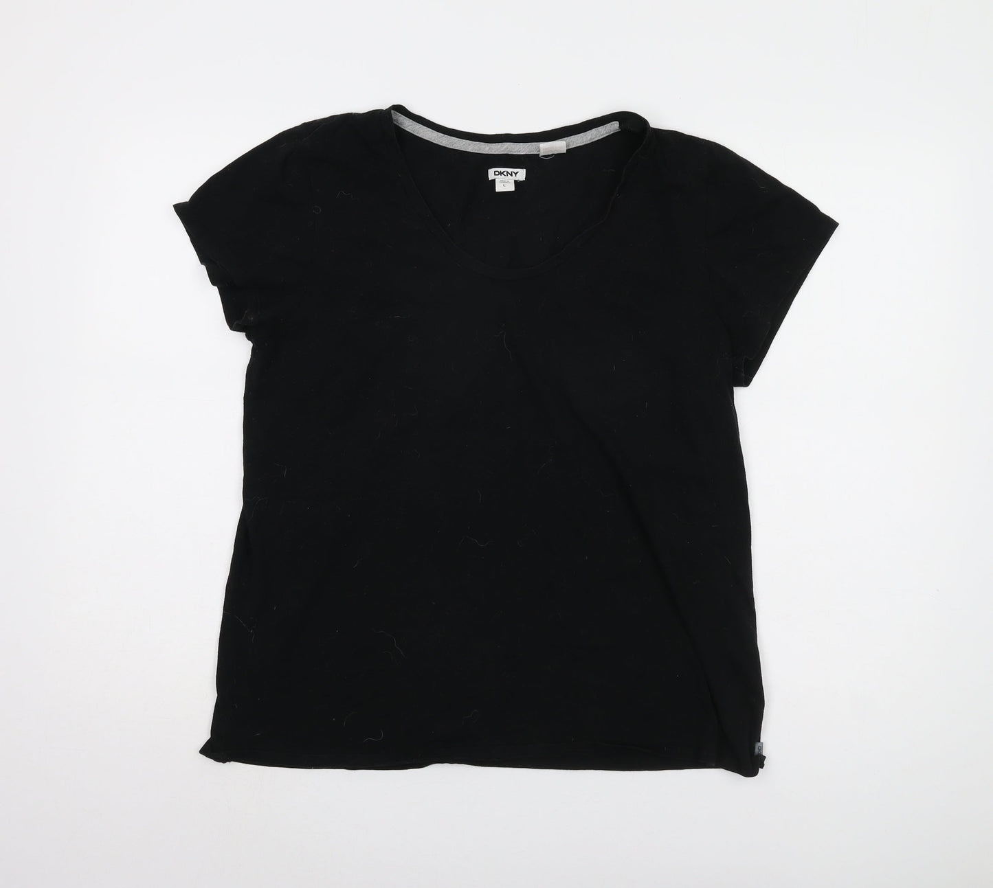 Womens UK Size L DKNY Black Basic T-Shirt
