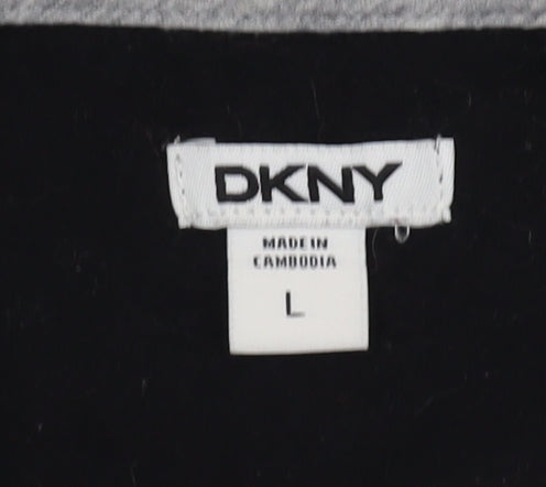 Womens UK Size L DKNY Black Basic T-Shirt