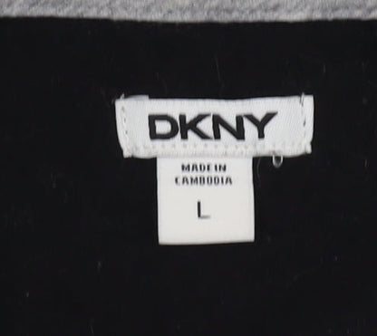 Womens UK Size L DKNY Black Basic T-Shirt