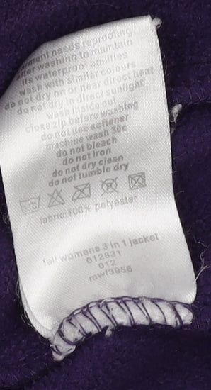 Womens UK Size 8 Mountain Essentials Purple 3-in-1 Jacket