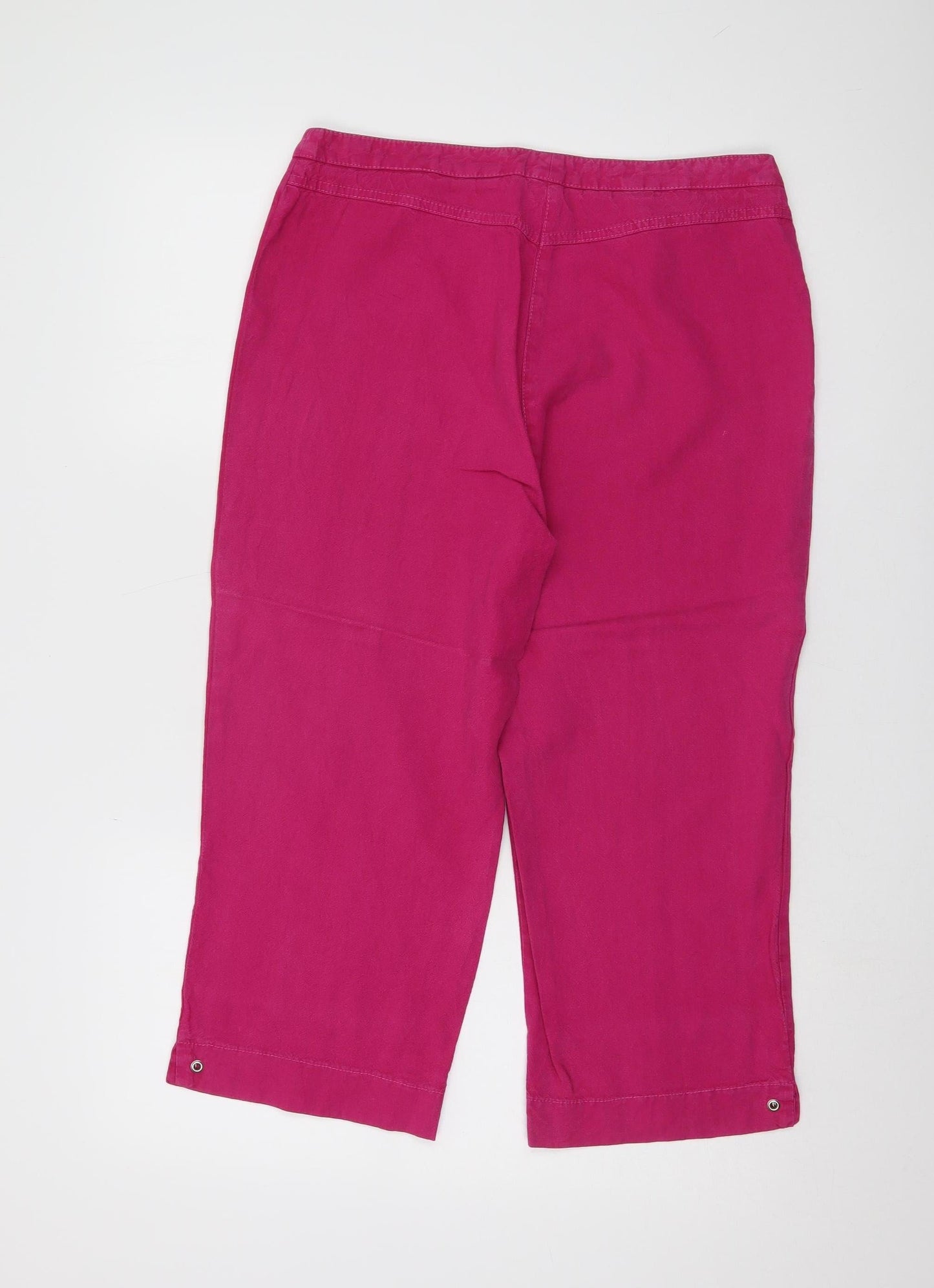 Womens UK Size 12 Viyella Regular Fit Capri Pink Trousers