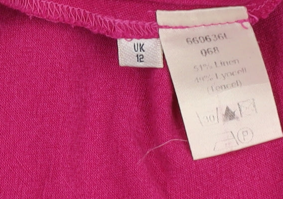 Womens UK Size 12 Viyella Regular Fit Capri Pink Trousers