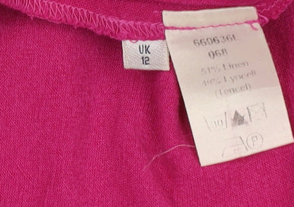 Womens UK Size 12 Viyella Regular Fit Capri Pink Trousers
