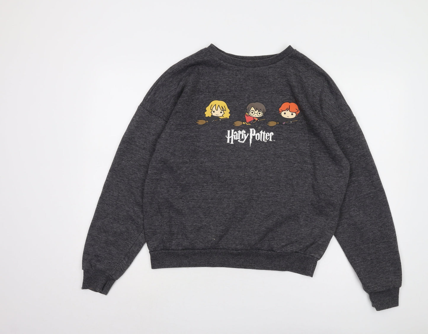 Unisex Adults UK Size 10 Harry Potter Grey Pullover Sweatshirt