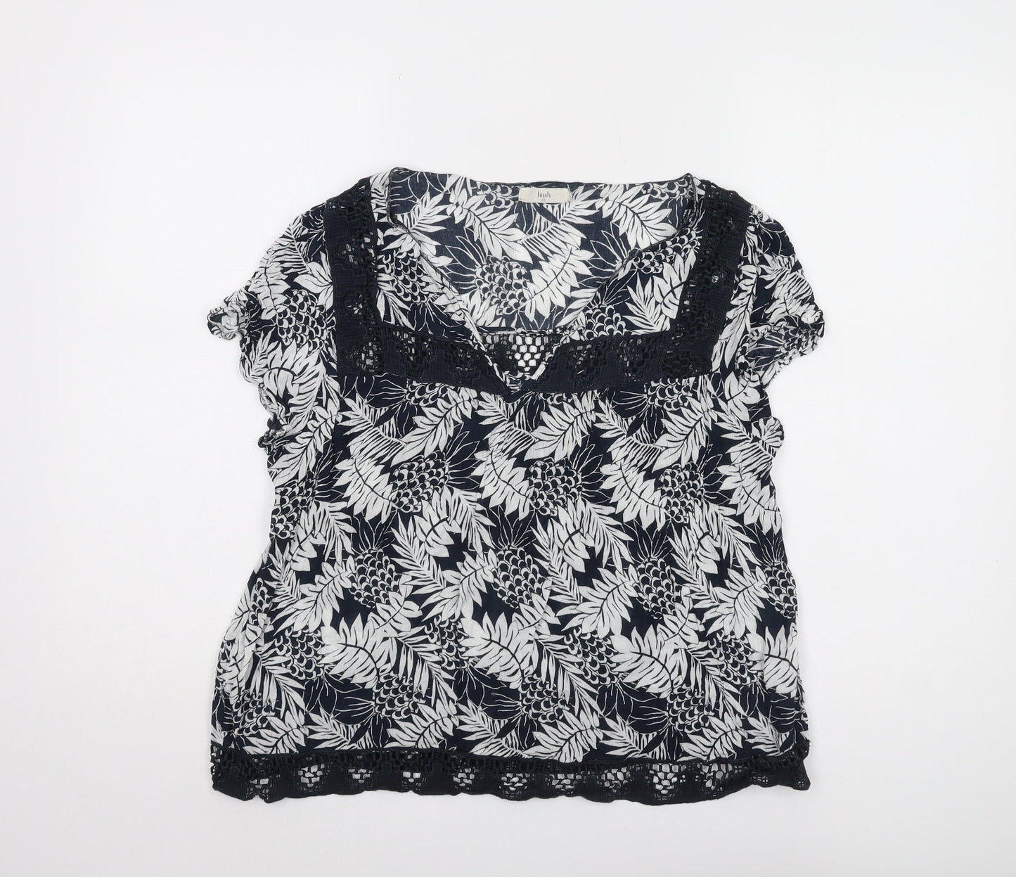 Hush Women's Black Floral Top Size 10