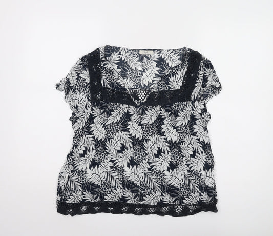 Hush Women's Black Floral Top Size 10