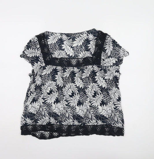 Hush Women's Black Floral Top Size 10