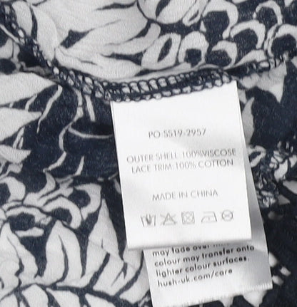 Hush Women's Black Floral Top Size 10