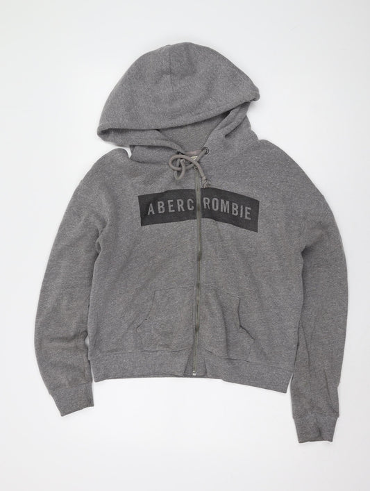 Abercrombie & Fitch Women's Grey Full Zip Hoodie L