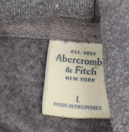 Abercrombie & Fitch Women's Grey Full Zip Hoodie L