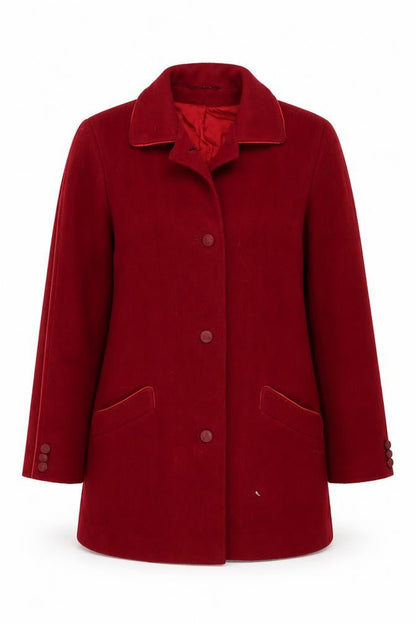 DAKS Women's Red Wool Overcoat Size 14
