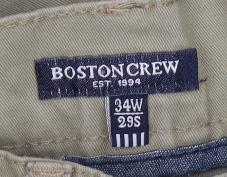 Boston Crew Men's Beige Chino Trousers 34W 29S