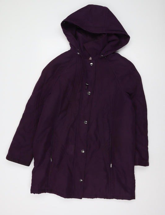 Jacques Vert Women's Purple Parka Coat M Casual