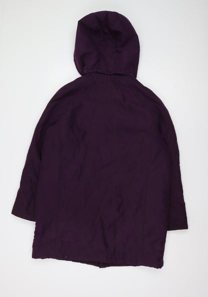 Jacques Vert Women's Purple Parka Coat M Casual