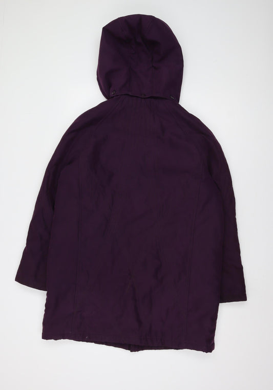 Jacques Vert Women's Purple Parka Coat M Casual