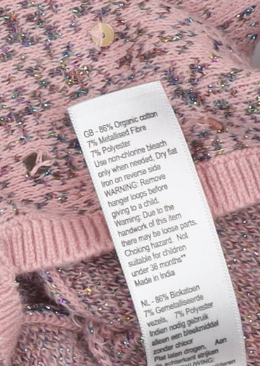Monsoon Girls Pink Sequin Cardigan 3-4 Years