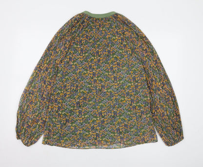 Womens UK Size XS Zara Green Basic Blouse