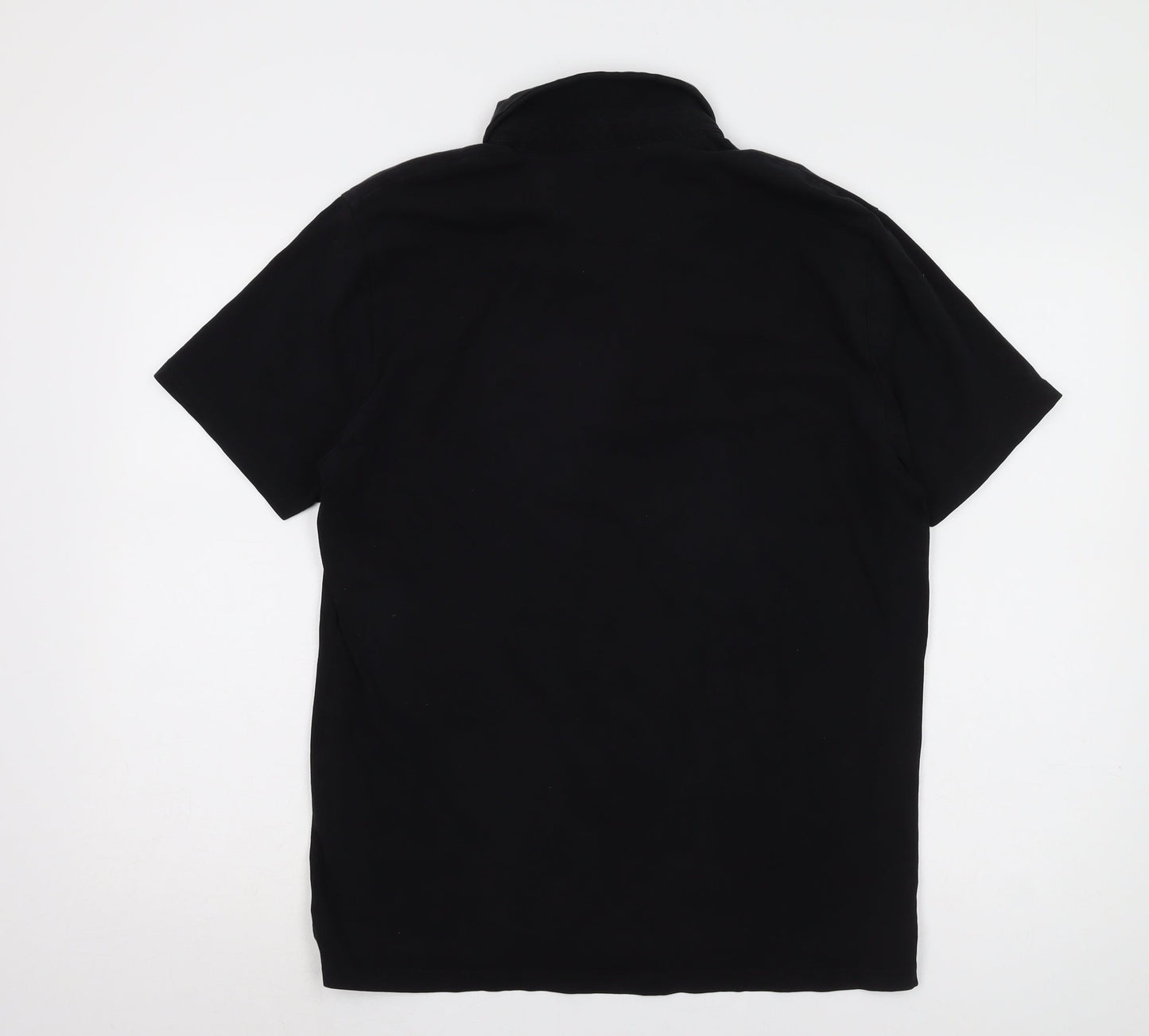 Next Men's Black Polo Shirt L Solid Easy Care Casual