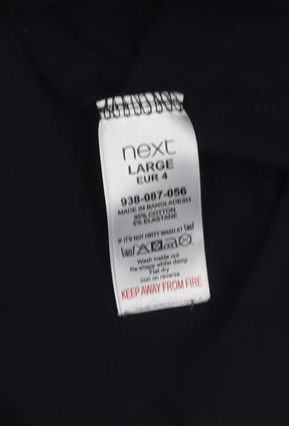 Next Men's Black Polo Shirt L Solid Easy Care Casual