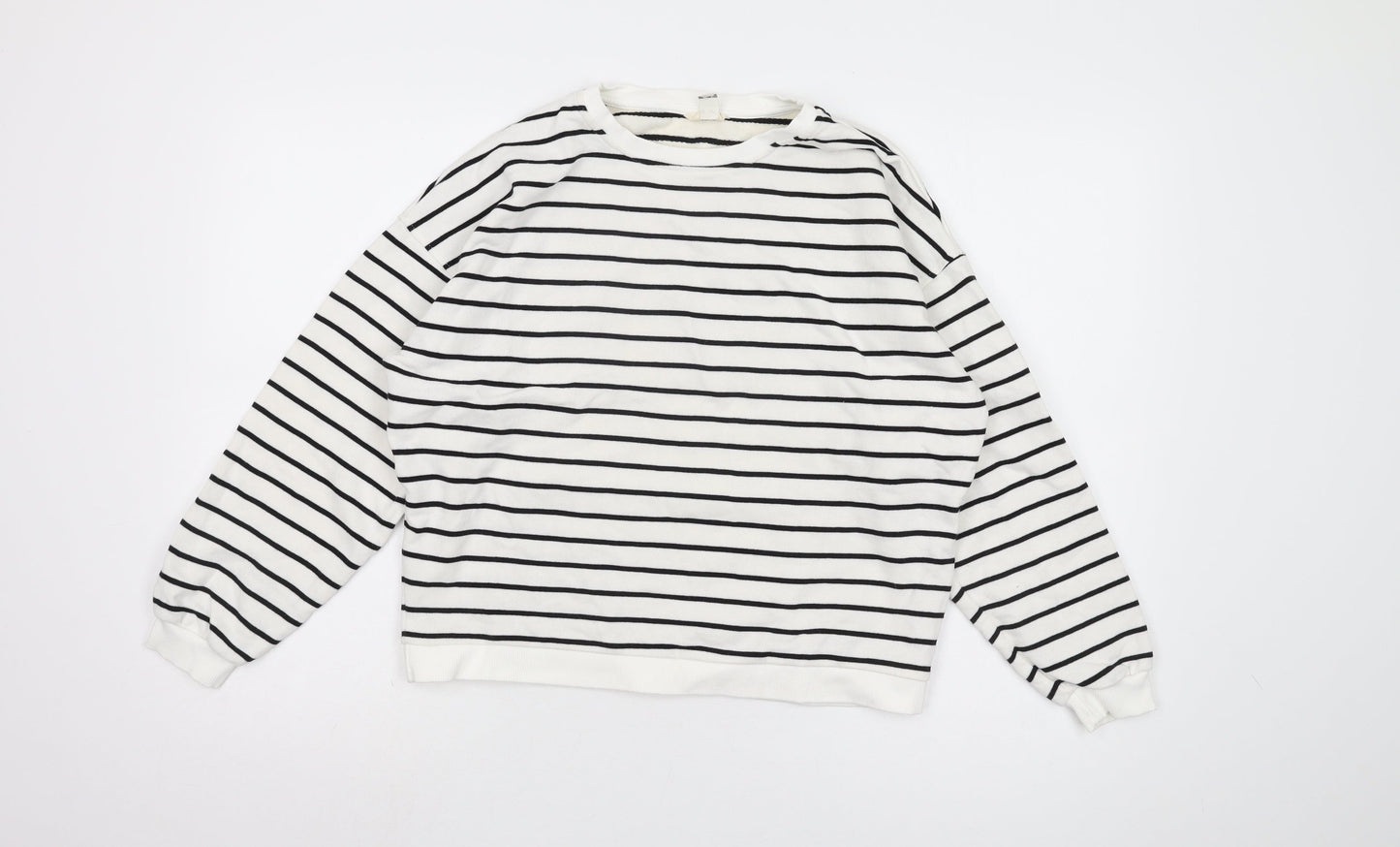 In Other Words Women's Black and White Striped XS Pullover Sweatshirt