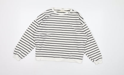 In Other Words Women's Black and White Striped XS Pullover Sweatshirt