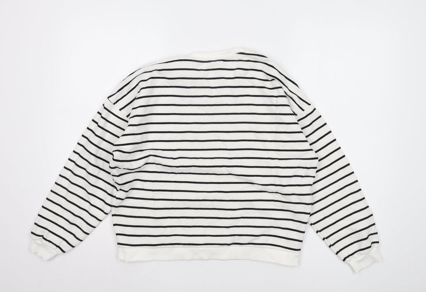 In Other Words Women's Black and White Striped XS Pullover Sweatshirt