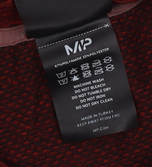 MP Men's Red Long Sleeve T-Shirt, Crew Neck