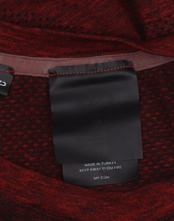 MP Men's Red Long Sleeve T-Shirt, Crew Neck