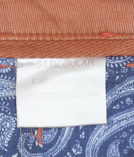 Brook Taverner Men's Brown Chino Shorts, Size 34, Classic Style