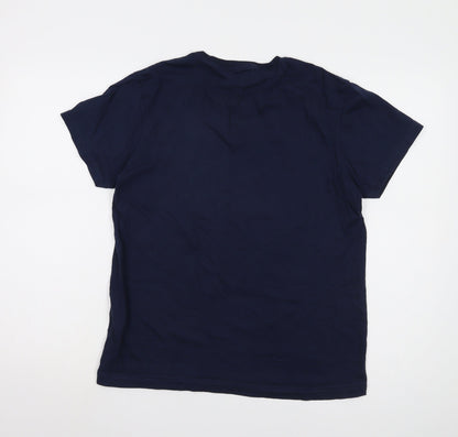 Pierre Cardin Men's Blue Graphic Logo T-Shirt Medium